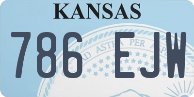 KS license plate 786EJW