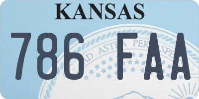 KS license plate 786FAA