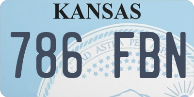 KS license plate 786FBN