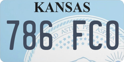 KS license plate 786FCO