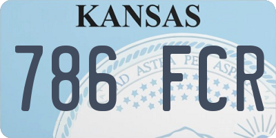 KS license plate 786FCR