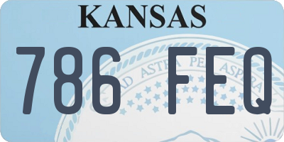 KS license plate 786FEQ