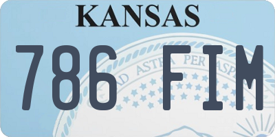 KS license plate 786FIM