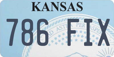 KS license plate 786FIX