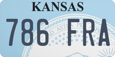 KS license plate 786FRA