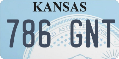 KS license plate 786GNT