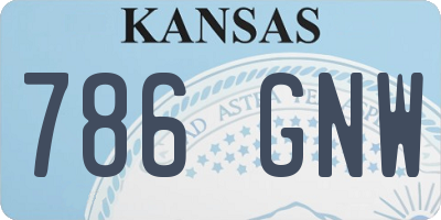 KS license plate 786GNW