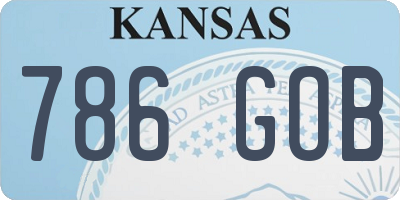 KS license plate 786GOB