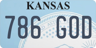 KS license plate 786GOD