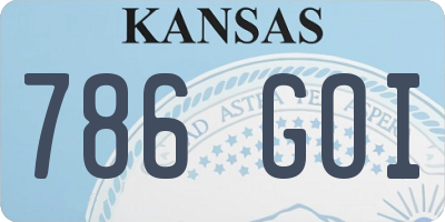 KS license plate 786GOI