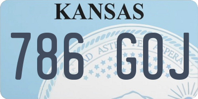 KS license plate 786GOJ