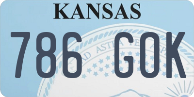 KS license plate 786GOK