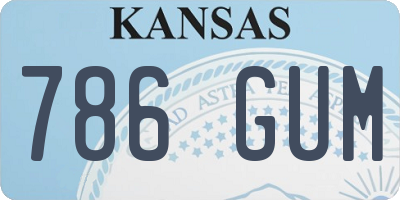 KS license plate 786GUM