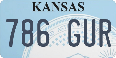 KS license plate 786GUR