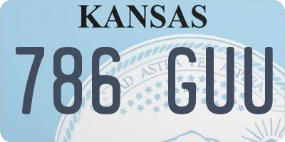 KS license plate 786GUU