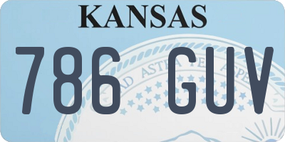 KS license plate 786GUV