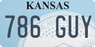 KS license plate 786GUY