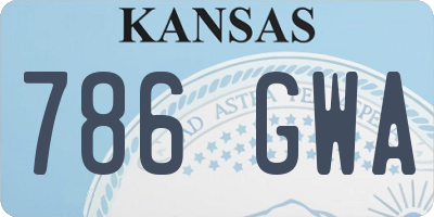 KS license plate 786GWA