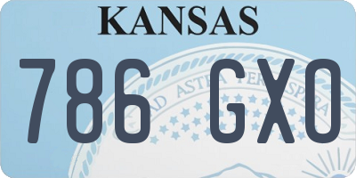 KS license plate 786GXO