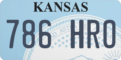 KS license plate 786HRO