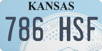 KS license plate 786HSF