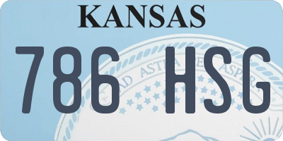 KS license plate 786HSG