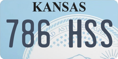 KS license plate 786HSS