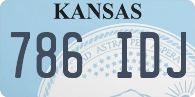 KS license plate 786IDJ
