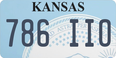 KS license plate 786IIO