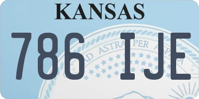 KS license plate 786IJE
