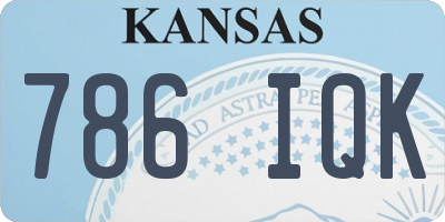KS license plate 786IQK