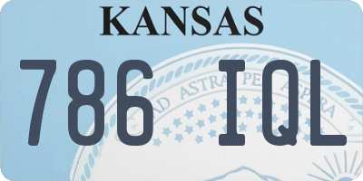 KS license plate 786IQL