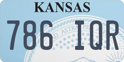 KS license plate 786IQR
