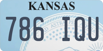KS license plate 786IQU