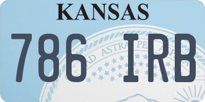 KS license plate 786IRB