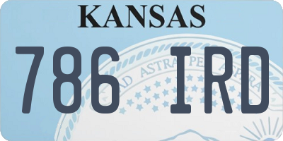 KS license plate 786IRD