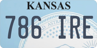 KS license plate 786IRE