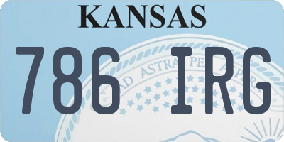 KS license plate 786IRG