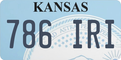 KS license plate 786IRI