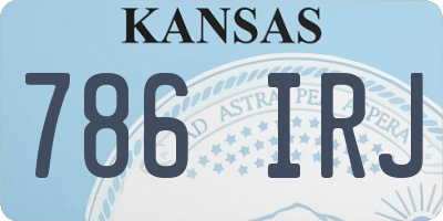 KS license plate 786IRJ