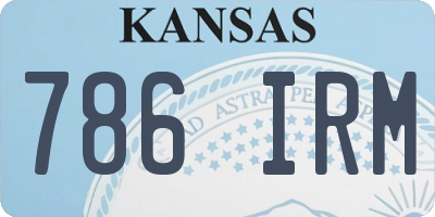 KS license plate 786IRM