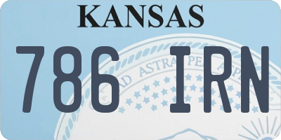 KS license plate 786IRN