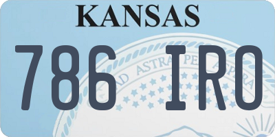 KS license plate 786IRO