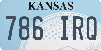 KS license plate 786IRQ