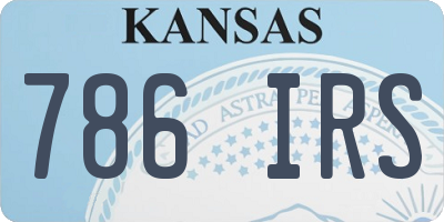 KS license plate 786IRS