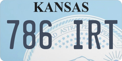 KS license plate 786IRT