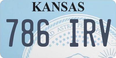 KS license plate 786IRV