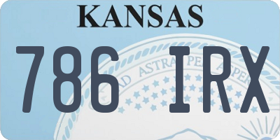 KS license plate 786IRX