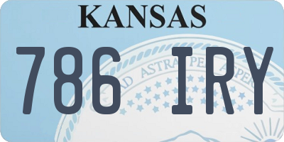 KS license plate 786IRY