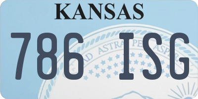 KS license plate 786ISG